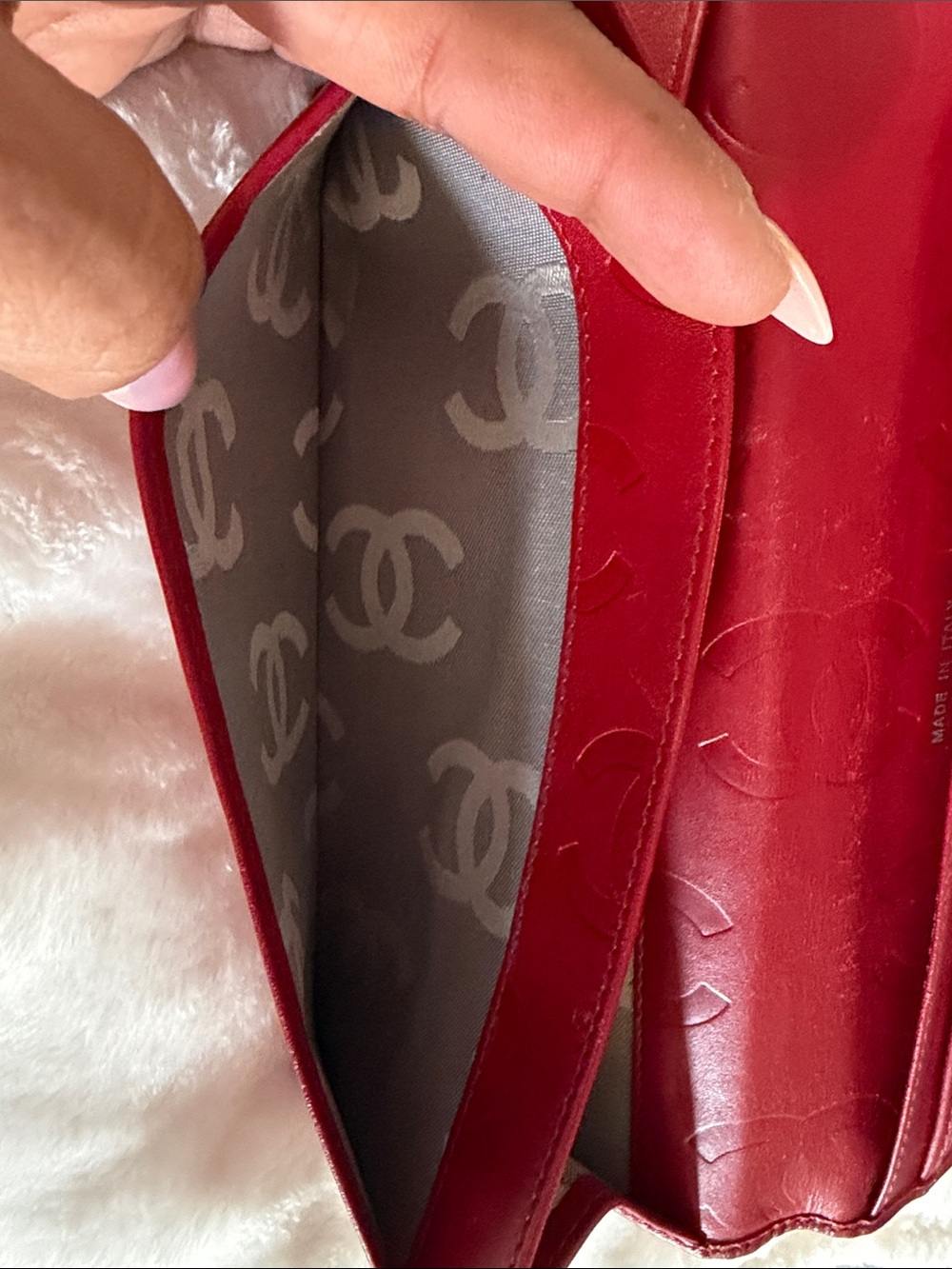 CHANEL Cambon Ligne Red Quilted Large CC Wallet - Picture 8 of 11